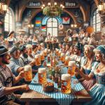 DALL·E 2024-01-04 16.19.52 - An authentic and festive depiction of a Traditional German Beer Party. The scene is set in a classic Bavarian beer hall, with rustic wooden interior.png